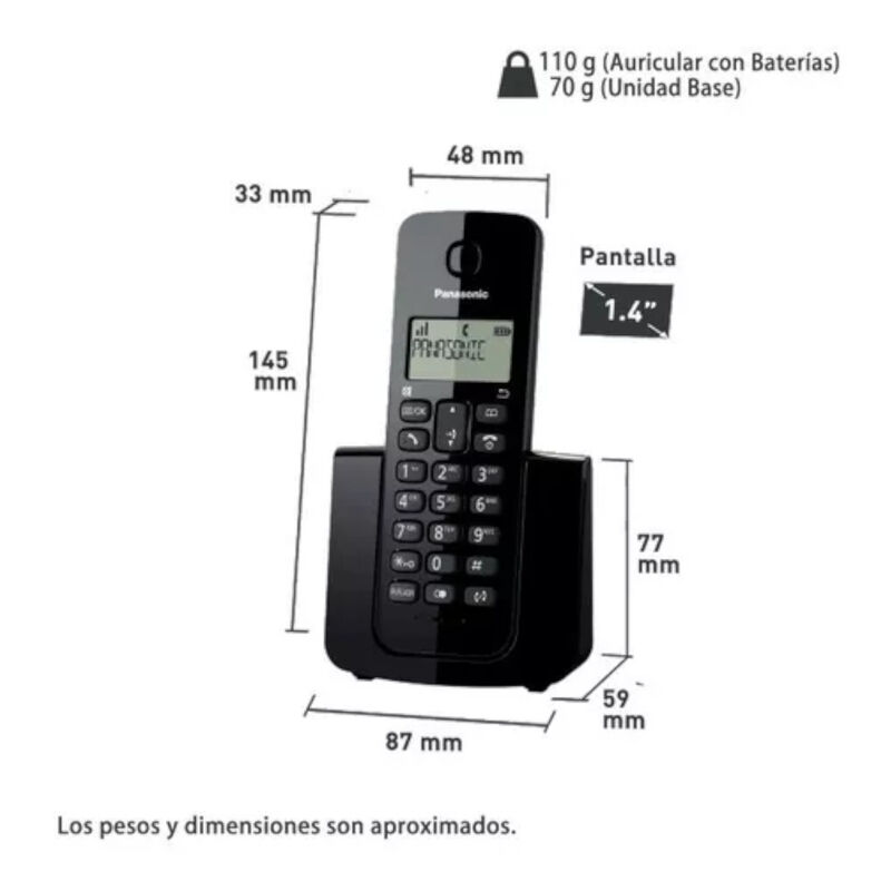 Tel&eacute;fono Inal&aacute;mbrico Pansconic KX-TGB110MEB 1 A... image number null