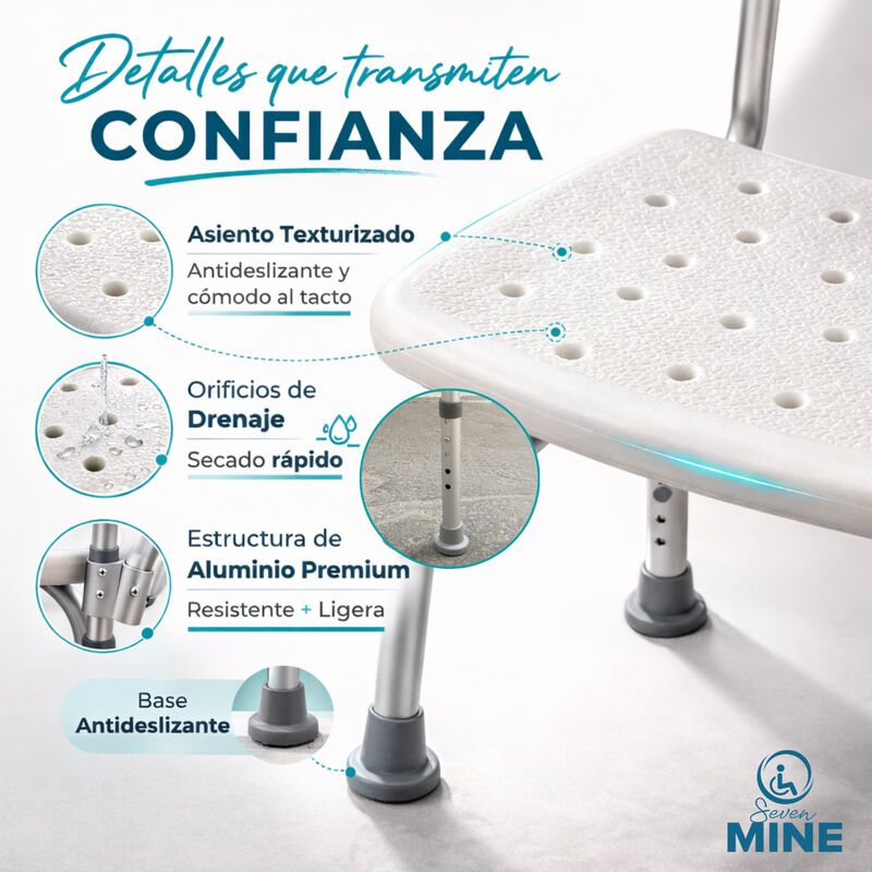 Silla para Ba&ntilde;o Adulto Mayor con Almohadilla SM... image number null