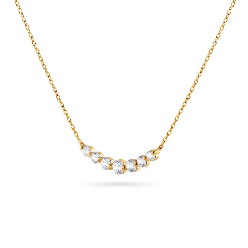 Gargantilla De Oro Amarillo 14k Con Zirconias (... image number null