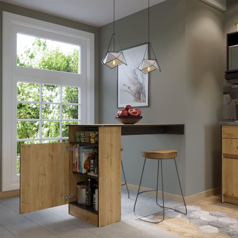 Barra LOG, Mesa Alta  Desayunador  con Espacio ... image number null