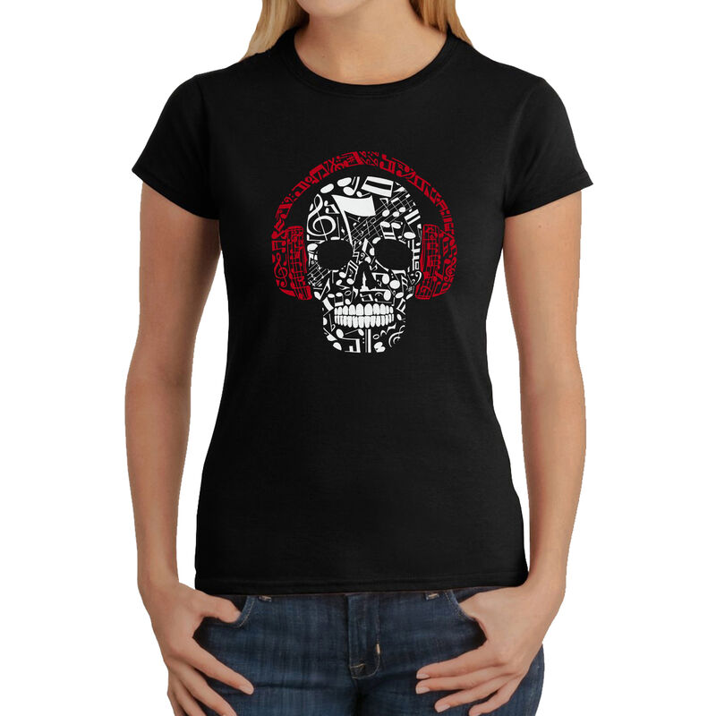 Camiseta Word Art Para Mujer - Calavera Con Not... image number null