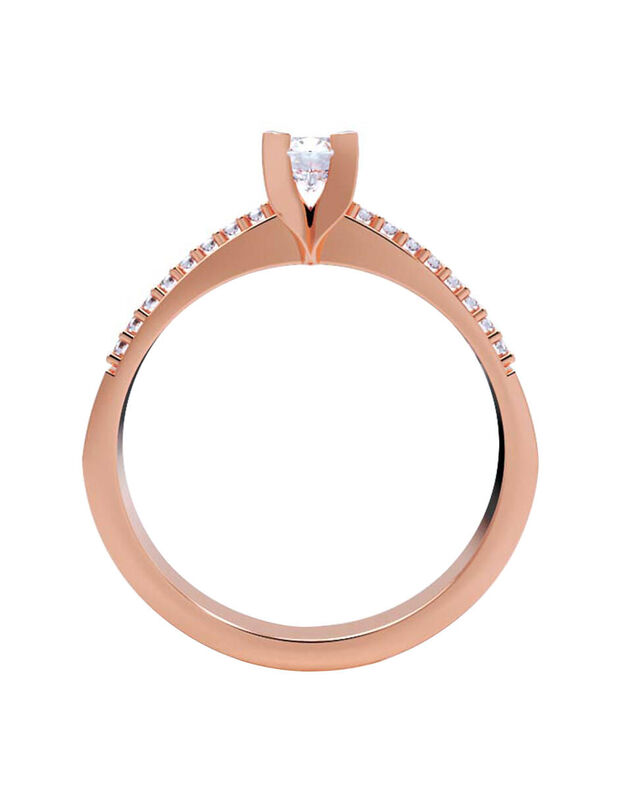 Anillo de Compromiso en Oro Rosa 10K con Circon... image number null