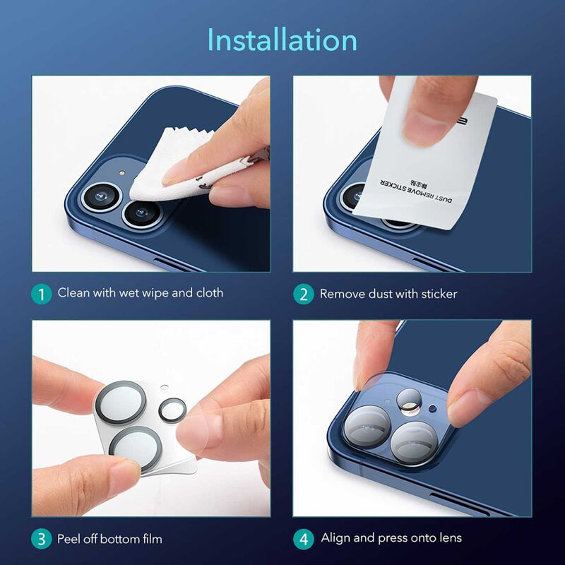 Mica Vidrio Esr Para iPhone 12 (2 Piezas) Prote... image number null