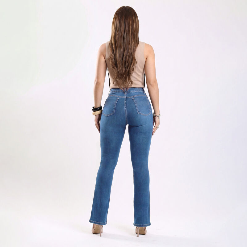 Jeans Campana Mujer Savi Luxe  Azul Tiro Alto L... image number null