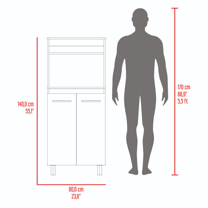Mueble Microondas Sedona Fresno Y Blanco Virtua... image number null