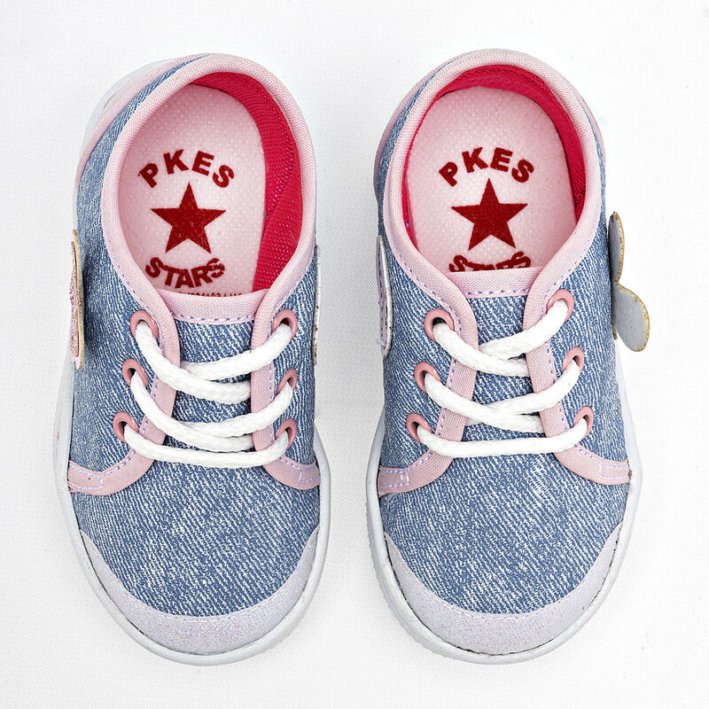Chaparrin Tenis para beb&eacute; ni&ntilde;a. Azul rosa plata image number null