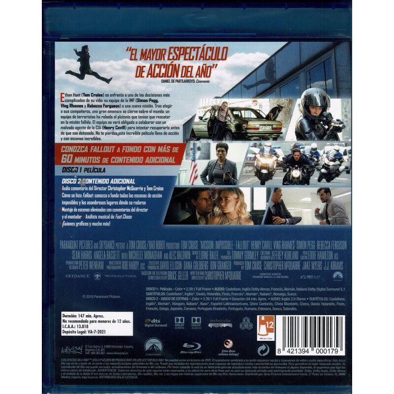 Misi&oacute;n Imposible 6: Fallout - Bd + Bd Extras [b... image number null