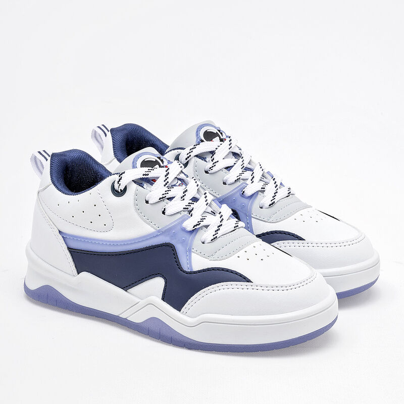 Clasben Tenis urbano para ni&ntilde;o blanco azul image number null