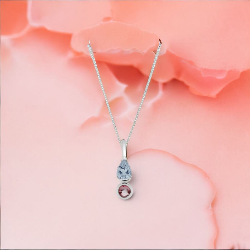 Dije Iris de plata .925 con topacio y turmalina... image number null