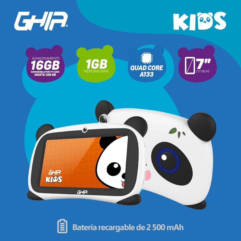 Tablet Ghia Panda para Niños 64GB y Android 14 ... image number null