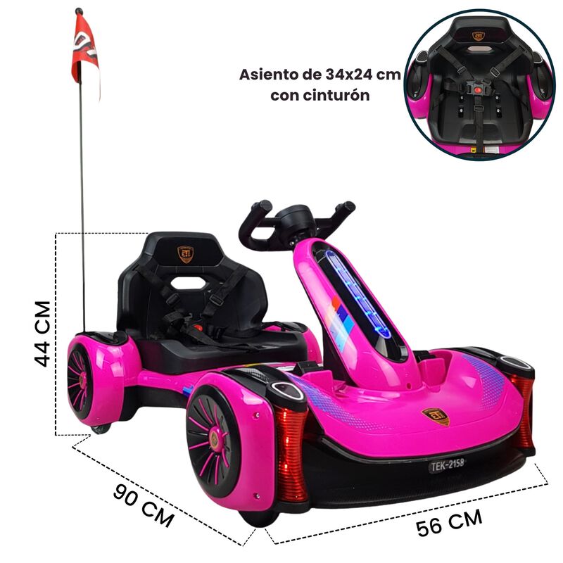 Go Kart El&eacute;ctrico 12v Control Remoto Bluetooth ... image number null