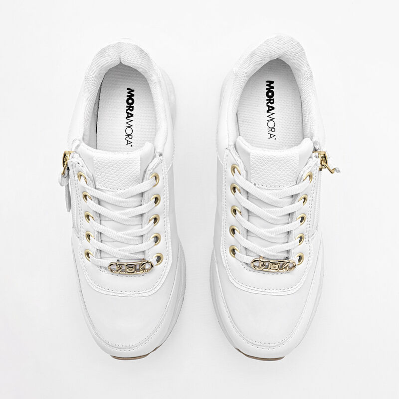 Moramora Tenis Chunky Para Mujer Blanco Cod 129... image number null