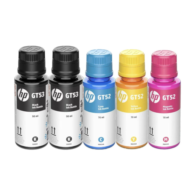 Tintas impresora HP 5 PACK = 3 color (GT52) y 2... image number null