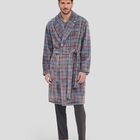 Bata Larga Cuadros Gris Gris