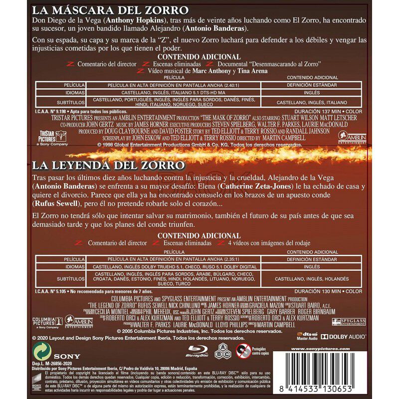 La M&aacute;scara Del Zorro + La Leyenda Del Zorro [bl... image number null