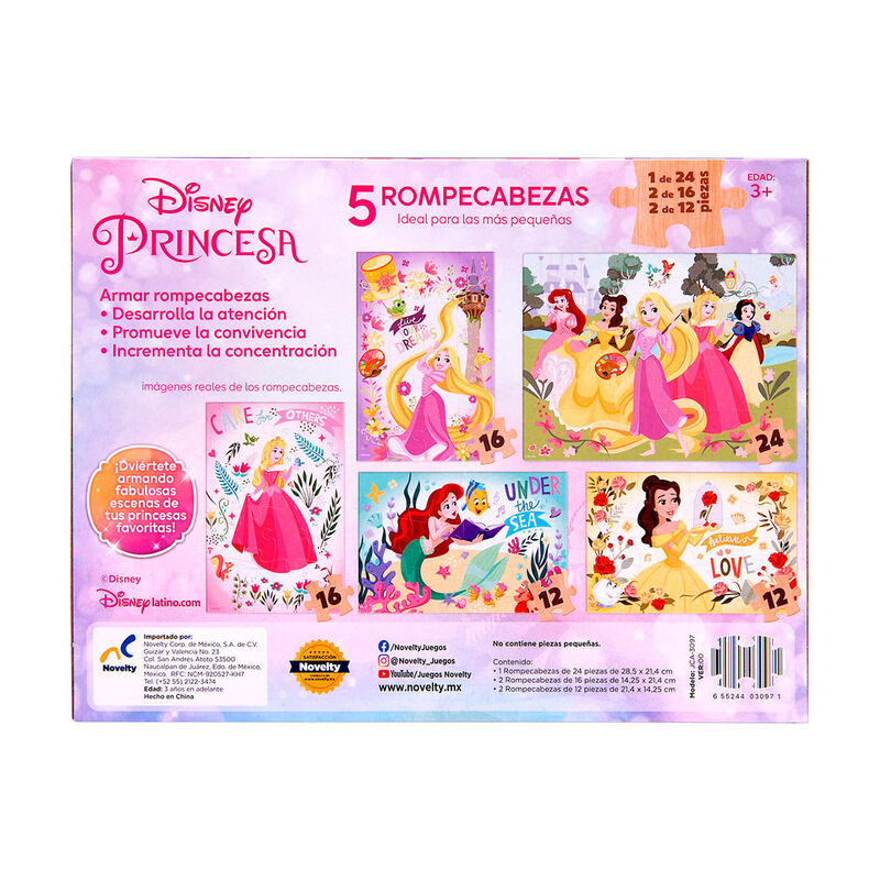 Rompecabezas 5 en 1 de Princesas para Ni&ntilde;os image number null