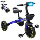 Triciclo 3 En 1 Plegable Para Ni&ntilde;os Convertible A Bicicleta Y Balance Bike Luz Sonido Apto A Partir De 2 A&ntilde;os O Hasta 25 Kg Azul