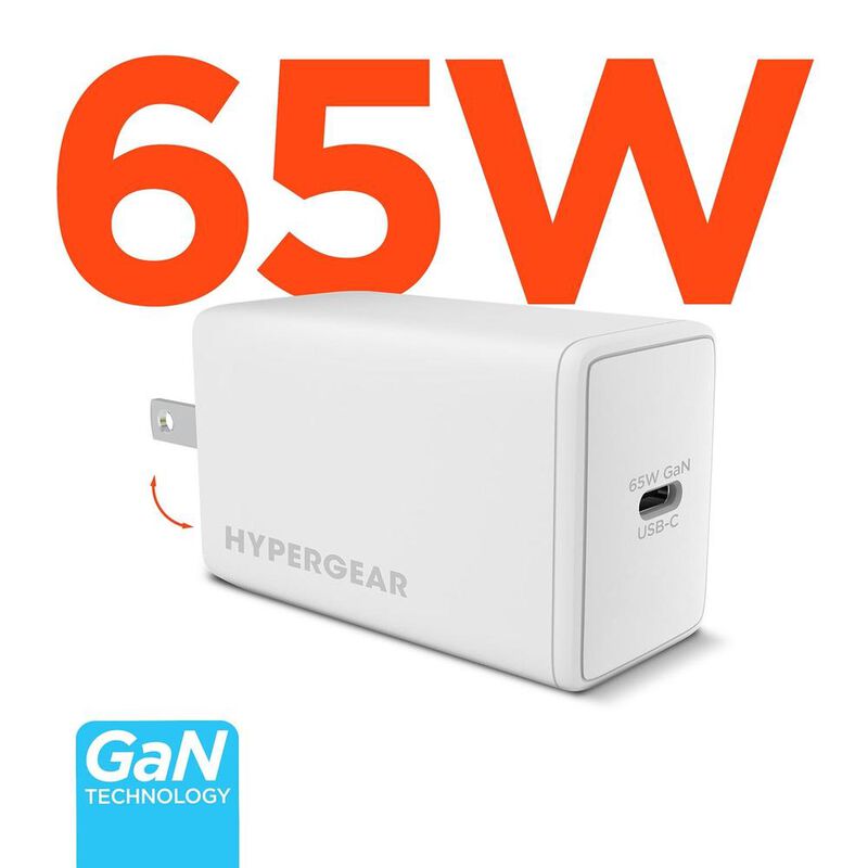 Cargador r&aacute;pido AC HYPERGEAR USB-C PD 65W GaN P... image number null