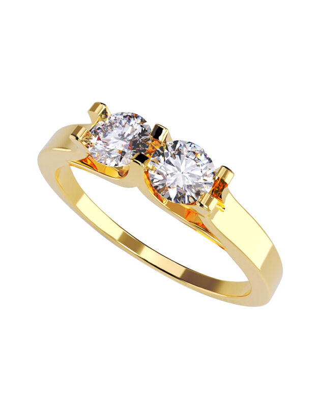 Anillo de Compromiso en Oro de 10K con Circonia... image number null