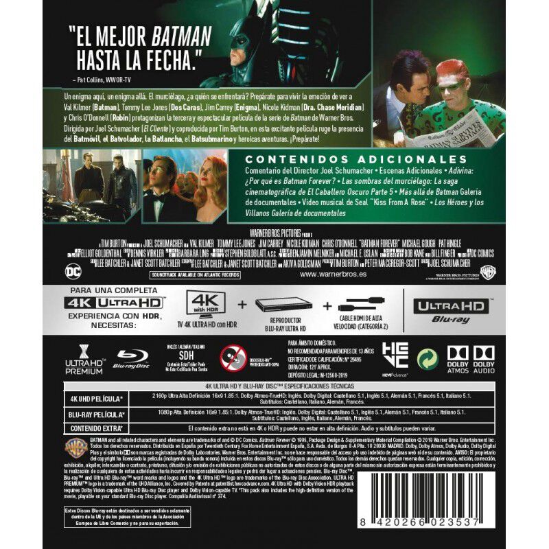 Batman Forever [4k Uhd+blu-ray] (1995) image number null