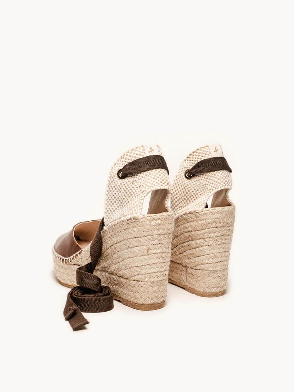 Alpargata de Cu&ntilde;a Alta Romero Marr&oacute;n Oscuro image number null