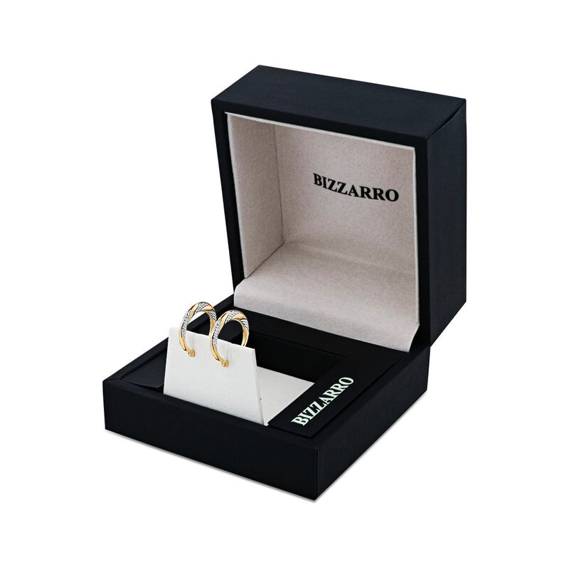 Arracadas De Oro Amarillo Y Blanco 10K (12 Mm A... image number null