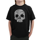 Camiseta Word Art Para Ni&ntilde;o - Calavera Floral - Negro