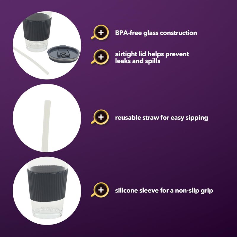 Mr. Coffee Sip Savvy Pack De 4 Vasos De Vidrio ... image number null