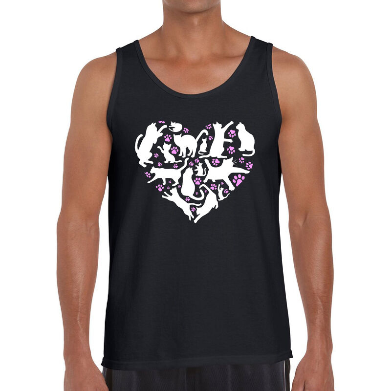 Tank Top Word Art Para Hombre - Coraz&oacute;n de Gato... image number null