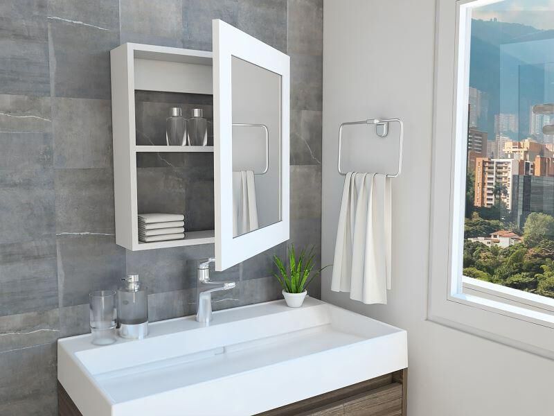 Gabinete Para Baño Heston, Blanco, Con Espejo V... image number null