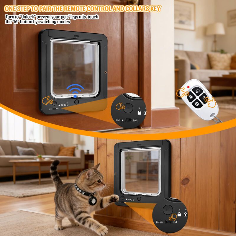 Puerta Para Gatos Cuibird Rfid De 4 V&iacute;as Con Co... image number null