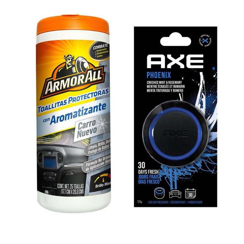 COMBO TOALLITAS LIMPIEZA ARMOR ALL + AROMATIZAN... image number null