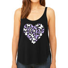 Tank Top Holgado Premium Word Art Para Mujer - Coraz&oacute;n de Mariposa- Negro