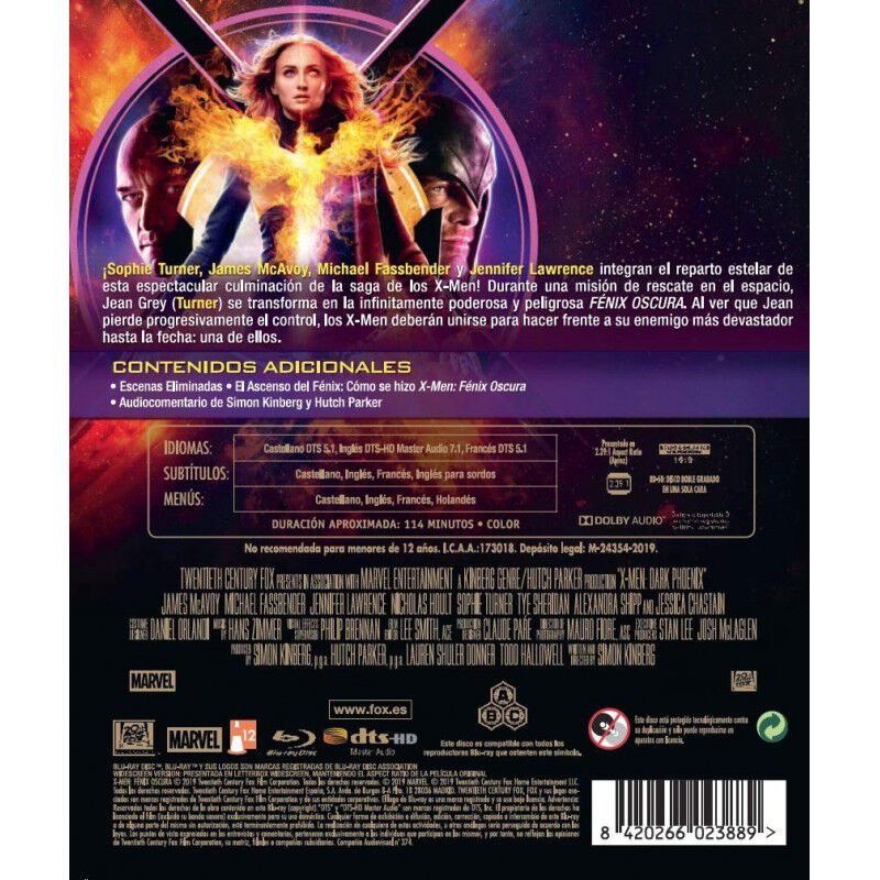 X-Men: F&eacute;nix Oscura  [Blu-ray] image number null