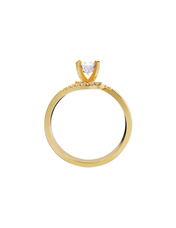 Anillo de Compromiso en Oro de 10K con Circonia... image number null