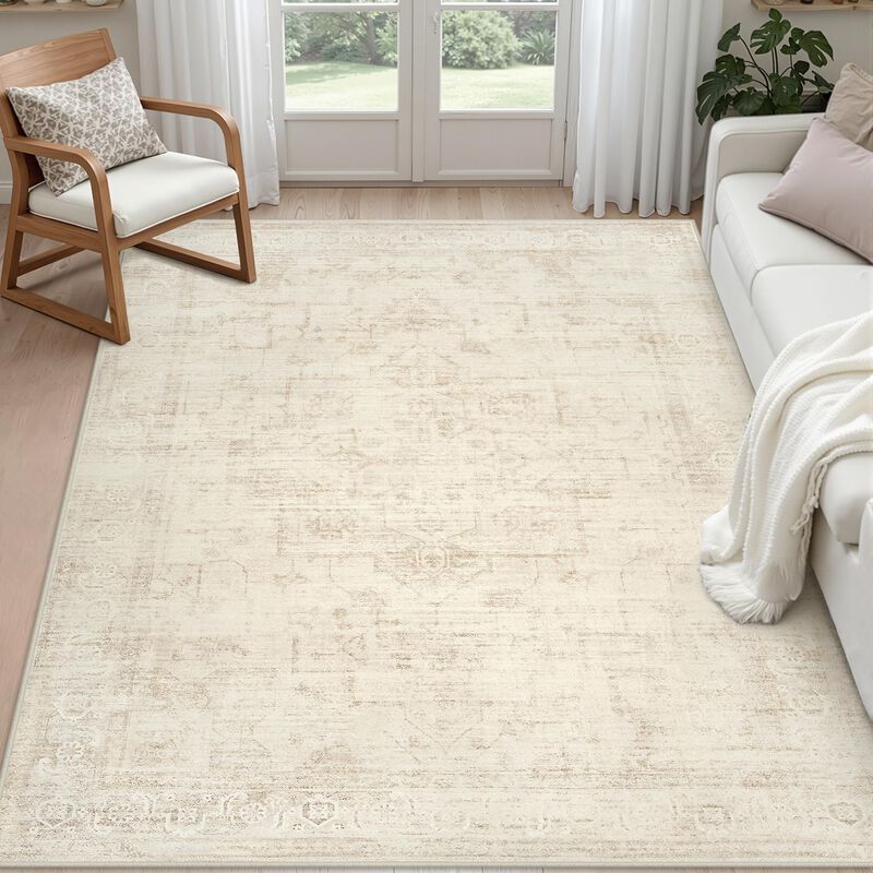 Alfombra Luxturiy 183 cm &times; 183 cm Lavable Beige image number null