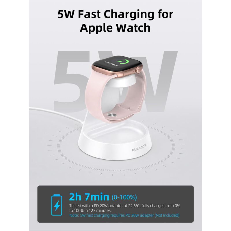 Cargador de Reloj Elecdov 5W con Dock Magn&eacute;tico image number null