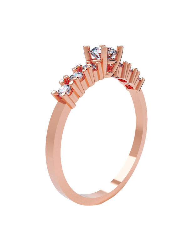 Anillo de Compromiso en Oro Rosa 10K con Circon... image number null