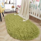 Alfombra Iseau Ovalada De Felpa 80x140 Cm Verde