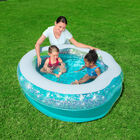 Alberca Inflable Curva 1.50X1.27X.43cm Color Turquesa con Brillantina Caja 1