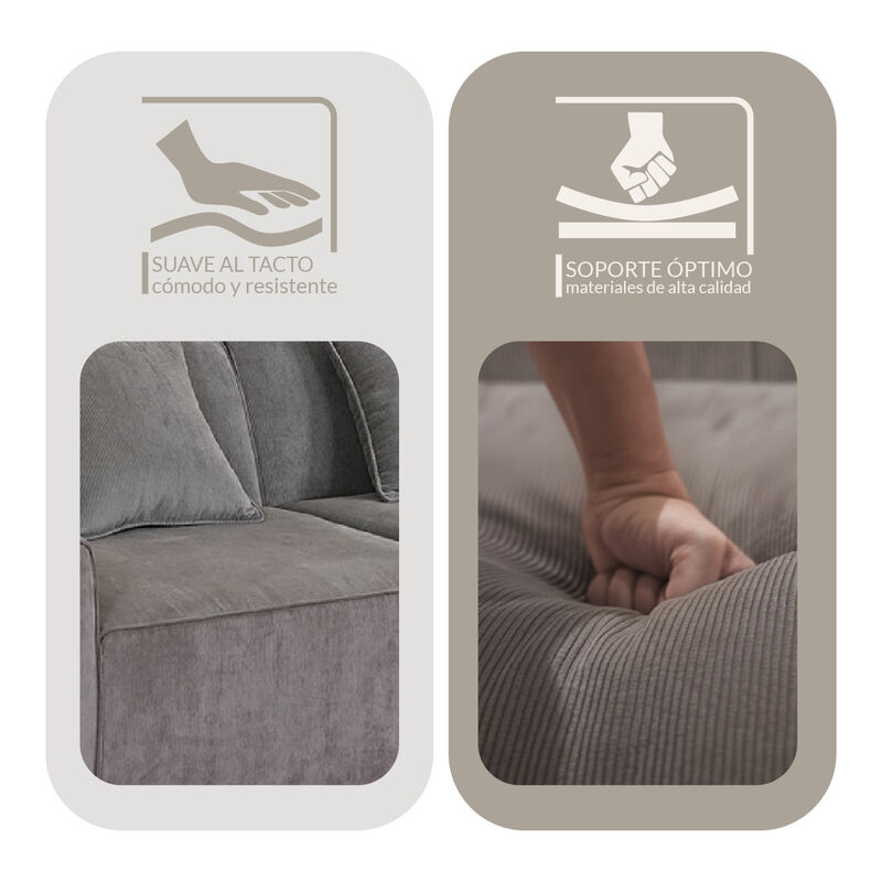 Sof&aacute; Espuma Alta densidad SORA Beige 2 plazas J... image number null