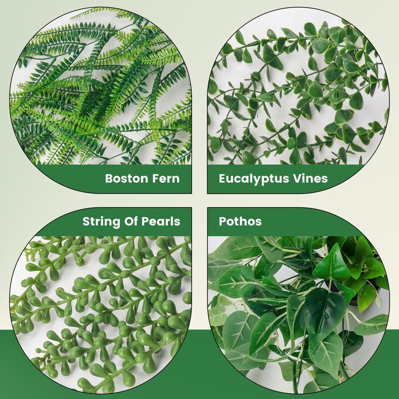 Plantas Colgantes Artificiales Der Rose, 4 Unid... image number null