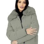 Chamarra Mujer Cuello Con Peluche Acolchada Verde Olivo Roosevelt A273