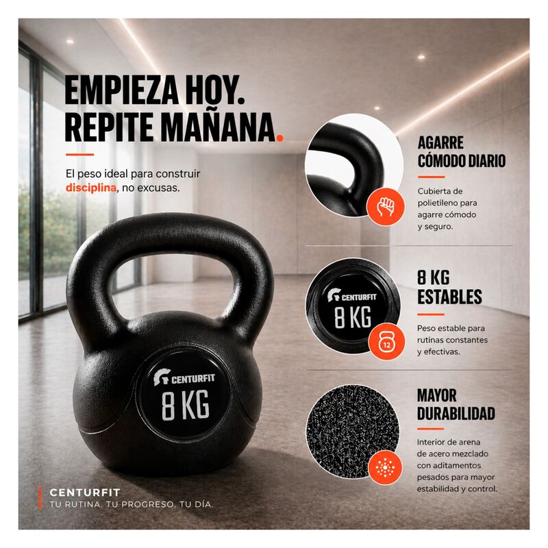 Pesa Rusa Kettlebell 8 Kg 17.6 Lb Antideslizant... image number null
