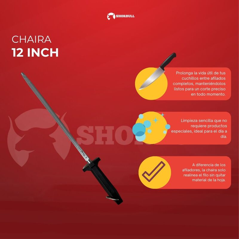 Chaira 12 inch Shorbull Afilado Preciso Mango E... image number null
