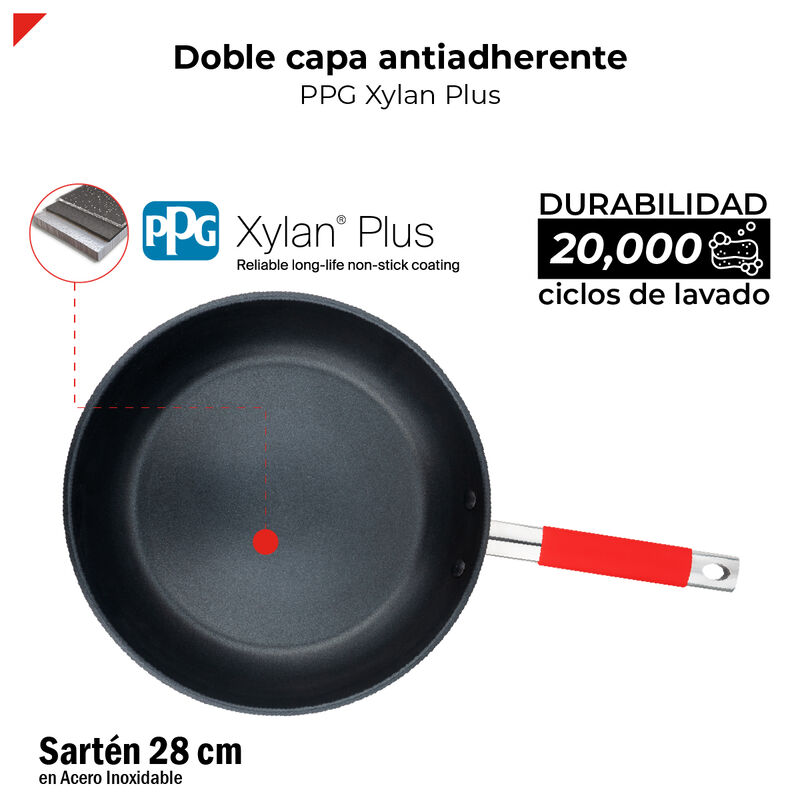 Bogner Sart&eacute;n De Acero Inoxidable 28 Cm Bfp28 image number null