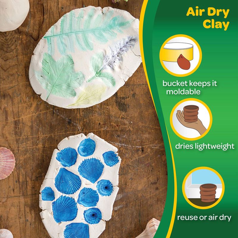 Clay De Modelar Crayola Air Dry Clay, Cubo De 2... image number null