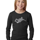Camiseta De Manga Larga Word Art Para Ni&ntilde;a - Trucos Populares de Skate - Negro
