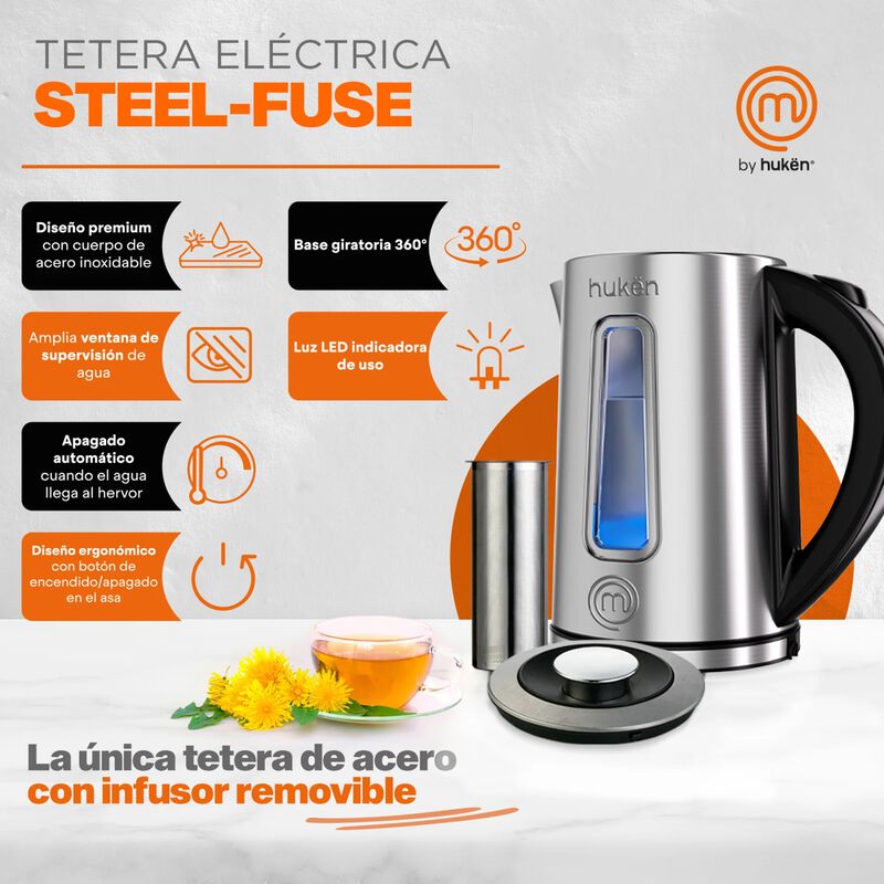 Tetera El&eacute;ctrica Steel-Fuse MasterChecf By Huke... image number null