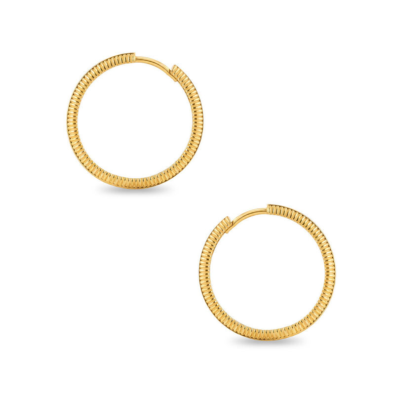 Arracadas Oro Amarillo 10k Diamantado 19 Mm Luj... image number null